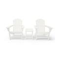 Hampton White Poly Outdoor Patio Adirondack Chairs and Table Set
