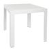 LeisureMod Mace Modern Weave Design Square Outdoor Patio Bistro Side Table in White