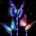 Garden Solar Lights Outdoor Multi-Color Changing Solar Powered LED Garden Lights Fiber Optic Butterfly Decorative Lights Outdoor Decor Yard Art Garden Decorationsï¼ˆ3 Packï¼‰