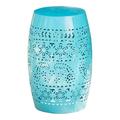 Noble House Ruby 12 Modern Iron Outdoor Side Table in Blue Finish