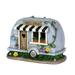 Exhart Solar Hand Painted Camping Trailer Statue with Welcome Sign 5 by 6 inches Resin