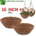 EROCK 2pcs 16 Round Coco Coir Liners Replacement for Hanging Basket 100% Natural Pre-Formed Coconut Fiber Planter Liners for Garden Flower Vegetables Pot/Wall Hanging Baskets/Fence Flower Baskets