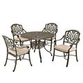 Pemberly Row Coastal Brown Aluminum 5 Piece Outdoor Dining Set