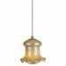 Bell Design Glass Shade Pendant Lighting with Cord Beige and Silver