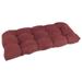 Blazing Needles 42 x 19 in. U-Shaped Microsuede Tufted Settee & Bench Cushion Red Wine