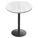 Holland Bar Stool 30 in. Tall OD214 Indoor & Outdoor All-Season Table with 36 in. Diameter White Ash Top