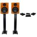 (2) Rockville DPM5C Dual Powered 5.25 inch 300w Active Studio Monitors+Stands+Pads