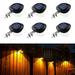 Solar Fence Lights Wall Mount Outdoor Solar Deck Lights Porch Lights Wall Sconce Warm White Light for Outdoor Steps Yard Garden Garage Patio Driveway