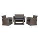 Wynston 4-Piece Outdoor Patio Conversation Set with Cushions Gray/Navy Blue