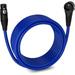 LyxPro 25 Feet Right Angle XLR Cable Male to Female 3 Pin Mic Cable Blue