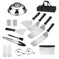 OAVQHLG3B 16pcs Griddle Accessories Kit Flat Top Grill Accessories Set Camp Chef with Spatula Scraper Griddle Cleaning Kit &Carry Bag Great for Outdoor BBQ & Teppanyaki and Camping