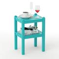 TORVA Outdoor Side & Accent Table All-Weather Recycled HDPE Lumber Patio Adirondack End Tables Turquoise