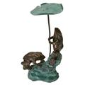 Design Toscano Lily Pad Umbrella Frogs Solid Cast Bronze Garden Statue