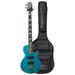 Sawtooth Americana Heritage Series 24 Fret 5-String Electric Bass Guitar with Fishman Fluence Pickups and Padded Gig Bag Cali Blue Flame