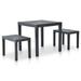 Dcenta 3 Piece Patio Dining Set Garden Table with 2 Bench Chair Set Plastic Outdoor Dining Set Anthracite for Bistro Backyard Terrace Patio Furniture