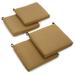 Blazing Needles 20 x 19 in. Solid Outdoor Spun Polyester Chair Cushions Wheat - Set of 4