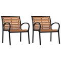 vidaXL Garden Chairs 2 pcs Steel and WPC Black and Brown 312036