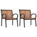 vidaXL Garden Chairs 2 pcs Steel and WPC Black and Brown 312036