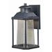 Vaxcel Freeport Aluminum 1 Light LED Dusk to Dawn Black Outdoor Wall Lantern Clear Glass