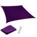 Purple 10ft x 10ft Waterproof Sun Shade Sail Canvas Sun Awning Shelter UV Block Canopy For Garden Patio