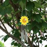 Sinhoon Sunflower Wind Chimes Ornaments Small Beautiful Window Hanging Panel Decoration with Chain for Home Garden Decor