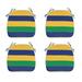 FBTS Prime 16x17 inch All-Weather Multi-color Stripe Outdoor Seat Pads Pack of 4