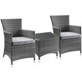 UBesGoo 3-Piece Outdoor Wicker Conversation Bistro Set