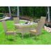 East West Furniture Oslo 5-piece Modern Metal Patio Dining Set in Natural