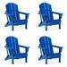 Folding Adirondack Lawn Chairs Set of 4 for Outdoor Patio Garden Pacific Blue