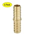Uxcell Brass 1/2 to 1/2inch Straight Hollow Barb Hose Fitting 2 Pack