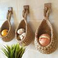 Jute Hanging Basket Wall Planter Teardrop Hanging Baskets for Plants Succulent Wall Decor Hanging Herb Pot Holder for Indoor/Outdoor Fence Planter