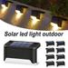 Ledander 8 Pack Solar Lamp Stair Outdoor Lights Waterproof Wall Light Garden Landscape Step Deck Lights Balcony Fence Solar Light Warm White(Black)