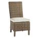 Aluminum Frame Side Chair with Handwoven Wicker Set of 2 Brown and Beige- Saltoro Sherpi