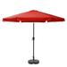 CorLiving 10ft Round Tilting Crimson Red Fabric Patio Umbrella and Round Base