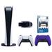 Sony Playstation 5 Digital Edition Console with Extra Purple Controller 1080p HD Camera and Surge FPS Grip Kit With Precision Aiming Rings Bundle