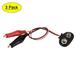 Uxcell 9V Battery Snap Connector to Insulated Dual Alligator Clips Test Cable 13cm Length for Electric Testing Work 3Pcs