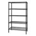 Quantum Storage WR63-1824BK-5 5-Shelf Black Wire Shelving Unit 18 x 24 x 63 in.