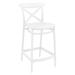 37.75 White Solid X Accented Outdoor Patio Counter Stool