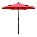 Aoodor Garden Market Umbrella - Outdoor Patio Umbrella Round Red 118 x94