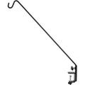 Ashman Online Heavy Duty Deck Hook - 37 inch Double Forged Metal Pole & Clamp 360 Degree Swivel Ideal for Bird Feeders Planters Suet Baskets Lanterns & Wind Chimes 1Pack.