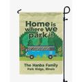 Printtoo Tan Home Is Where We Park It Caravans Personalized Camping Flags For Campers Double Sided CampsiteFlagOutdoor GardenFlags