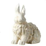 CC Home Furnishings 17.5 White Vintage Style Glossy Ceramic Rabbit Outdoor Statue