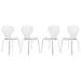 LeisureMod Modern Oyster Clear Dining Side Chair Set of 4