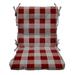 RSH DÃ©cor Indoor Outdoor Tufted High Back Chair Cushion Red Buffalo Plaid