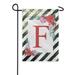 America Forever Spring Monogram Garden Flag Letter F 12.5 x 18 inches Double Sided Vertical Outdoor Yard Lawn with Beautiful Bright Flowers Floral Wreath Rose Summer Flowers Garden Flag
