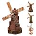 Cheers US Decorative Outdoor Resin Windmill - Dutch Inspired Outside Resin Rustic Yard Lawn and Garden Decor - Small Class Wind Mill Statue for Backyard and Patio