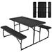 Costway Foldable Picnic Table Bench Set Outdoor Camping for Patio & Backyard Black