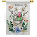 Breeze Decor Spring Water Can Floral Double-Sided Garden Decorative House Flag Multi Color