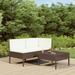 Andoer 3 Piece Garden Set with Cushions Poly Rattan Brown