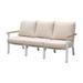 Afuera Living Aluminum Padded Seat Patio Sofa in White and Oak